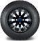 Lakeside Buggies MODZ 12" Mauler Glossy Black and Blue with Ball Mill Wheels & Street Tires Combo- G1-5212-BBB STREET OPTION Modz Tire & Wheel Combos