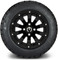 Lakeside Buggies MODZ 12" Bomber Matte Black Wheels & Street Tires Combo- G1-5215-MTB STREET OPTION Modz Tire & Wheel Combos