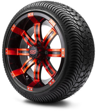 Lakeside Buggies MODZ 14" Tempest Red and Black Wheels & Street Tires Combo- G1-5403-MBR STREET OPTION Modz Tire & Wheel Combos