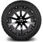 Lakeside Buggies MODZ 14" Mauler Glossy Black with Ball Mill Wheels & Off-Road Tires Combo- G1-5412-BB OFF-ROAD OPTION Modz Tire & Wheel Combos