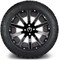 Lakeside Buggies MODZ 14" Mauler Glossy Black with Ball Mill Wheels & Street Tires Combo- G1-5412-BB STREET OPTION Modz Tire & Wheel Combos