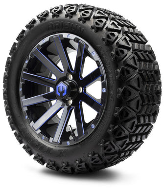 Lakeside Buggies MODZ 14" Mauler Glossy Black and Blue with Ball Mill Wheels & Off-Road Tires Combo- G1-5412-BBB OFF-ROAD OPTION Modz Tire & Wheel Combos