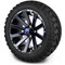 Lakeside Buggies MODZ 14" Mauler Glossy Black and Blue with Ball Mill Wheels & Off-Road Tires Combo- G1-5412-BBB OFF-ROAD OPTION Modz Tire & Wheel Combos