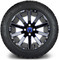 Lakeside Buggies MODZ 14" Mauler Glossy Black and Blue with Ball Mill Wheels & Street Tires Combo- G1-5412-BBB STREET OPTION Modz Tire & Wheel Combos