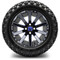 Lakeside Buggies MODZ 14" Mauler Glossy Black and Blue with Ball Mill Wheels & Off-Road Tires Combo- G1-5412-BBB OFF-ROAD OPTION Modz Tire & Wheel Combos