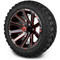 Lakeside Buggies MODZ 14" Mauler Glossy Black and Red with Ball Mill Wheels & Off-Road Tires Combo- G1-5412-BBR OFF-ROAD OPTION Modz Tire & Wheel Combos