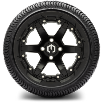 Lakeside Buggies MODZ® 14" Gladiator Matte Black Wheels with Spikes and Street Tires Combo- MATTE BLACK Modz Tire & Wheel Combos