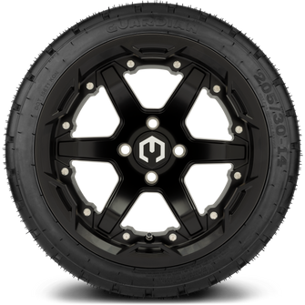 Lakeside Buggies MODZ® 14" Gladiator Matte Black Wheels with Spikes and Street Tires Combo- MATTE BLACK Modz Tire & Wheel Combos