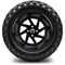 Lakeside Buggies MODZ 14" Fury Glossy Black with Ball Mill Wheels & Off-Road Tires Combo- G1-5414-BB OFF-ROAD OPTION Modz Tire & Wheel Combos