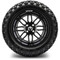 Lakeside Buggies MODZ 14" Mayhem Glossy Black with Ball Mill Wheels & Off-Road Tires Combo- G1-5417-BB OFF-ROAD OPTION Modz Tire & Wheel Combos