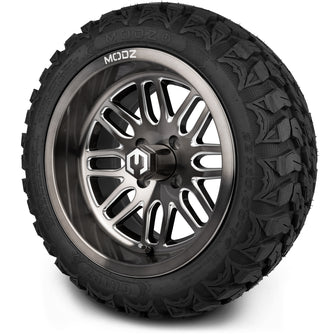 Lakeside Buggies MODZ® 14" Mayhem Brushed Gunmetal with Ball Mill Wheels & Off-Road Tires Combo- GUNMETAL Modz Tire & Wheel Combos