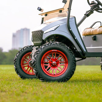 Lakeside Buggies MODZ® 14" Mayhem Brushed Red with Ball Mill Wheels & Off-Road Tires Combo- RED Modz Tire & Wheel Combos