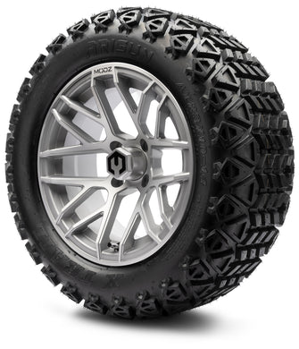 Lakeside Buggies MODZ® 14" Matrix Silver Wheels & Off-Road Tires Combo- SILVER Modz Tire & Wheel Combos