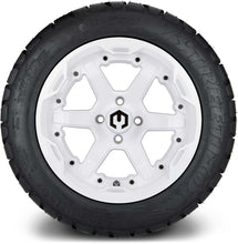 Lakeside Buggies MODZ® 14" Gladiator Glossy White Wheels with Spikes and Street Tires Combo- WHITE Modz Tire & Wheel Combos