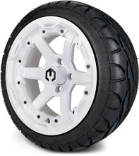 Lakeside Buggies MODZ® 14" Gladiator Glossy White Wheels with Spikes and Street Tires Combo- WHITE Modz Tire & Wheel Combos