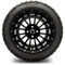 Lakeside Buggies MODZ 14" Assassin Glossy Black with Ball Mill Wheels & Street Tires Combo- G1-5423-BB STREET OPTION Modz Tire & Wheel Combos