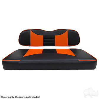 Lakeside Buggies RHOX Front Seat Cover Set, Rally Black/Orange, Club Car DS- SEAT-021BO-R-CV Rhox NEED TO SORT