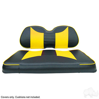 Lakeside Buggies RHOX Front Seat Cover Set, Rally Black/Yellow, Club Car Tempo, Precedent 04+- SEAT-031BY-R-CV Rhox NEED TO SORT