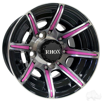 Lakeside Buggies RHOX RX150, 8 Spoke Machined w/Gloss Black w/ Center Cap, 10x7 ET-25- TIR-RX150 Rhox Wheels