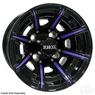 Lakeside Buggies RHOX RX151, 8 Spoke Gloss Black w/ Center Cap, 10x7 ET-25- TIR-RX151 Rhox Wheels