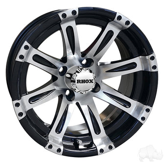 Lakeside Buggies RHOX Vegas, Machined w/Black w/ Center Cap, 14x7 ET-25- TIR-RX220 Rhox Wheels