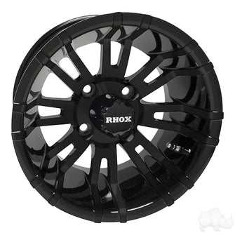 Lakeside Buggies RHOX RX271, Black w/ Center Cap, 12x7 ET-25- TIR-RX271 Rhox Wheels