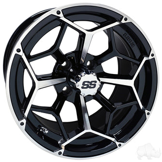 Lakeside Buggies RHOX RX383, Machined Gloss Black, 14x7 ET-25- TIR-RX383 Rhox Wheels