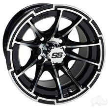 Lakeside Buggies RHOX RX393, Machined Gloss Black, 12x7 ET-25- TIR-RX393 Rhox Wheels