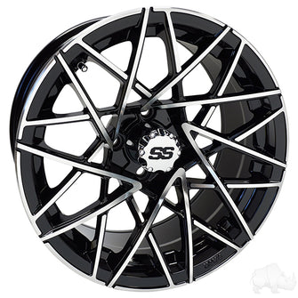 Lakeside Buggies RHOX RX395, Machined Gloss Black, 15x7 ET-25- TIR-RX395 Rhox Wheels