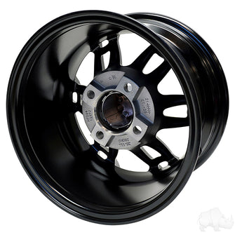 Lakeside Buggies RHOX RX396, Machined Gloss Black, 12x7 ET-25- TIR-RX396 Rhox Wheels