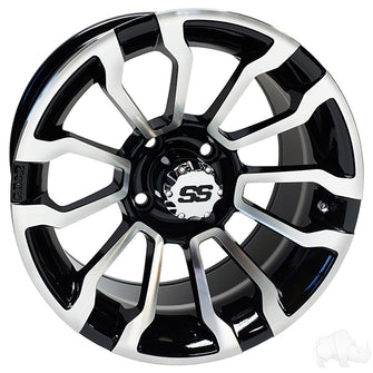 Lakeside Buggies RHOX RX402, Machined Gloss Black, 14x7 ET-25- TIR-RX402 Rhox Wheels