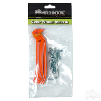 Lakeside Buggies RHOX Color Wheel Insert, Orange, Bag of 8 for RX150 Series Wheels- TIR-RX903-O Rhox Wheel Accessories