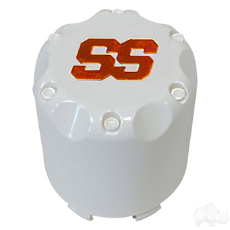 Lakeside Buggies Center Cap, White with Orange SS- TIR-SS001-WO Lakeside Buggies NEED TO SORT