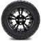 Lakeside Buggies MODZ 12" Vampire Glossy Black Wheels & Street Tires Combo- G1-5202-GB STREET OPTION Modz Tire & Wheel Combos