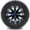 Lakeside Buggies MODZ 12" Mauler Glossy Black and Blue with Ball Mill Wheels & Street Tires Combo- G1-5212-BBB STREET OPTION Modz Tire & Wheel Combos