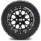 Lakeside Buggies MODZ 12" Vortex Glossy Black Wheels & Street Tires Combo- G1-5216-GB STREET OPTION Modz Tire & Wheel Combos