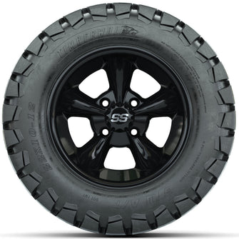 Set of (4) 12 in GTW Godfather Wheels with 22x10-12 GTW Timberwolf All-Terrain Tires Lakeside Buggies Parts and Accessories