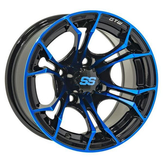 Lakeside Buggies 12″ GTW® Spyder Wheel – Black with Blue Accents- 19-220 GTW Wheels