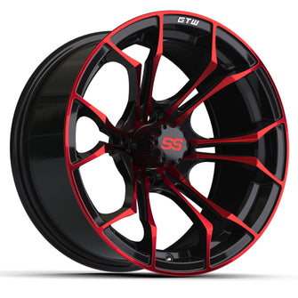 15″ GTW® Spyder Wheel – Black with Red GTW Tire & Wheel Builder