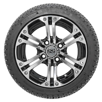 Lakeside Buggies 12” GTW Specter Black and Machined Wheels with 18” Fusion DOT Street Tires – Set of 4- A19-344 GTW Tire & Wheel Combos