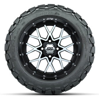 Set of (4) 14 in GTW Vortex Wheels with 22x10-14 GTW Timberwolf All-Terrain Tires Lakeside Buggies Parts and Accessories