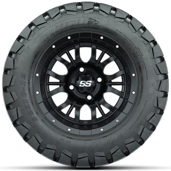 Set of (4) 12 in GTW Diesel Wheels with 22x10-12 GTW Timberwolf All-Terrain Tires Lakeside Buggies Parts and Accessories