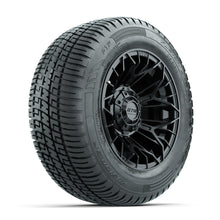 Set of (4) 12 in GTW® Stellar Black Wheels with 215/50-R12 Fusion S/R Street Tires Lakeside Buggies Parts and Accessories