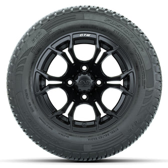 Set of (4) 12 in GTW Spyder Wheels with 215/50-R12 Fusion S/R Street Tires Lakeside Buggies Parts and Accessories