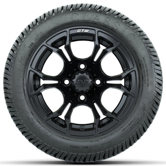 Set of (4) 12 in GTW Spyder Wheels with 215/40-12 Excel Classic Street Tires Lakeside Buggies Parts and Accessories