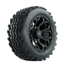 Set of (4) 14 Inch GTW Raven Matte Black Wheels with Sahara Classic All Terrain Tires GTW Parts and Accessories