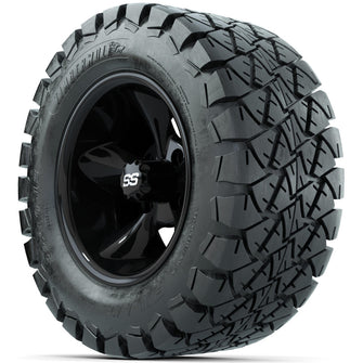 Set of (4) 12 in GTW Godfather Wheels with 22x10-12 GTW Timberwolf All-Terrain Tires Lakeside Buggies Parts and Accessories