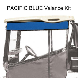 Lakeside Buggies Red Dot Chameleon Valance With Pacific Blue Sunbrella Fabric For Yamaha Drive2 (Years 2017-Up)- 64028 RedDot Valances