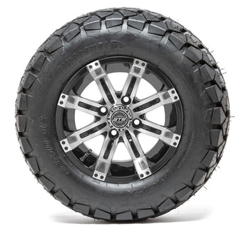 Lakeside Buggies 12” GTW Tempest Black and Machined Wheels with 22” Timberwolf Mud Tires – Set of 4- A19-356 GTW Tire & Wheel Combos